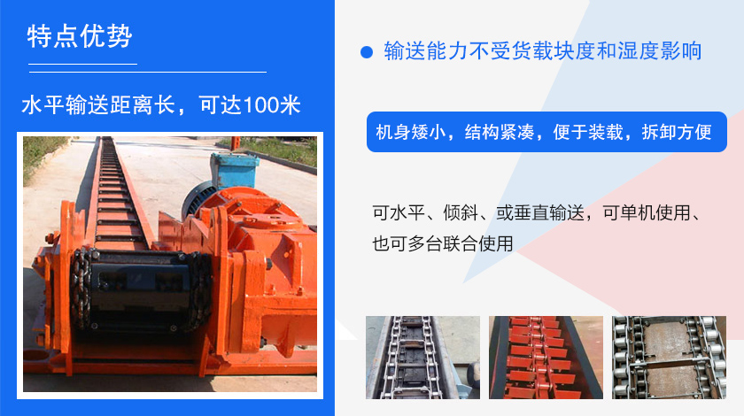 可多點(diǎn)進(jìn)料、多點(diǎn)卸料、能反向運(yùn)行，機(jī)殼密封性好，無粉塵污染