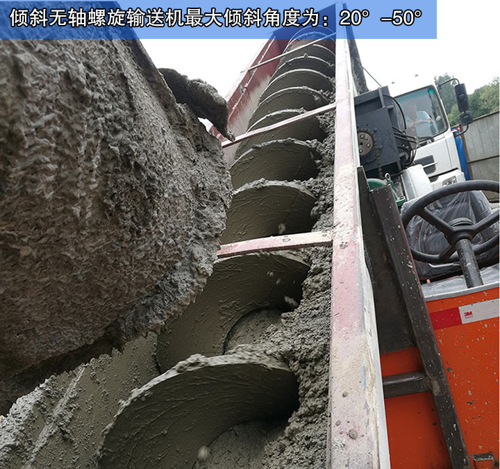  傾斜無軸螺旋輸送機最大傾斜角度